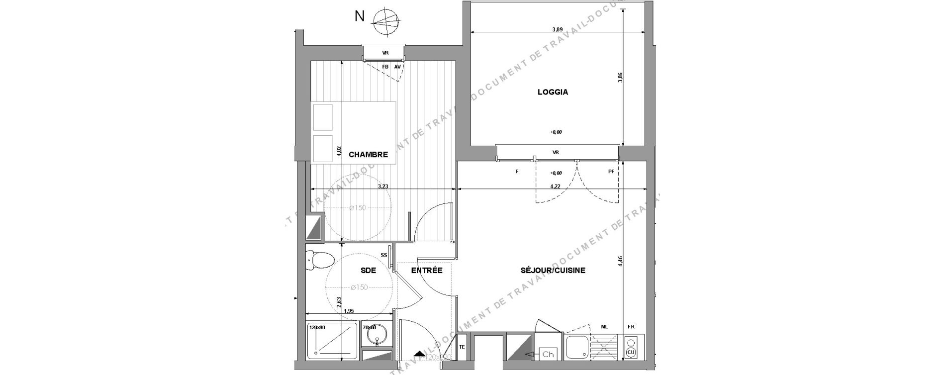Appartement T2 de 38,85 m2 &agrave; Muret Centre
