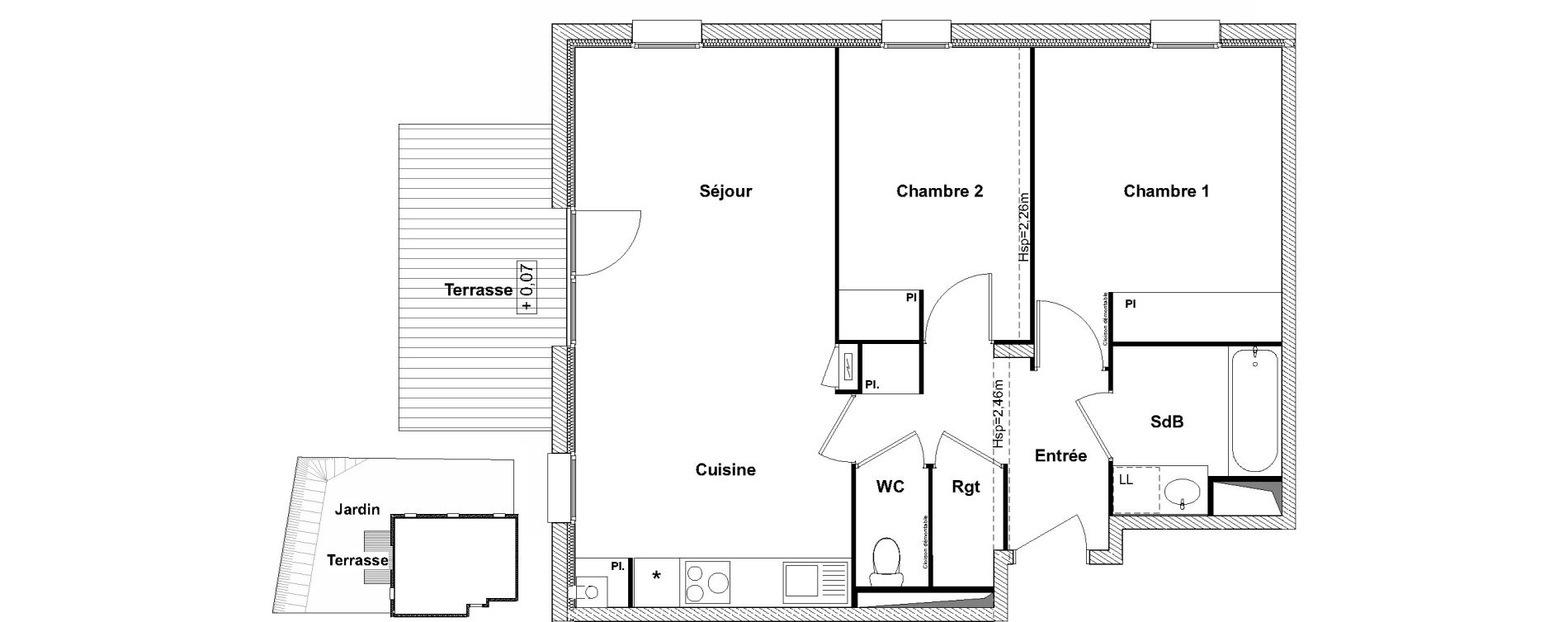 Appartement T3 de 61,30 m2 &agrave; Pechbonnieu Centre