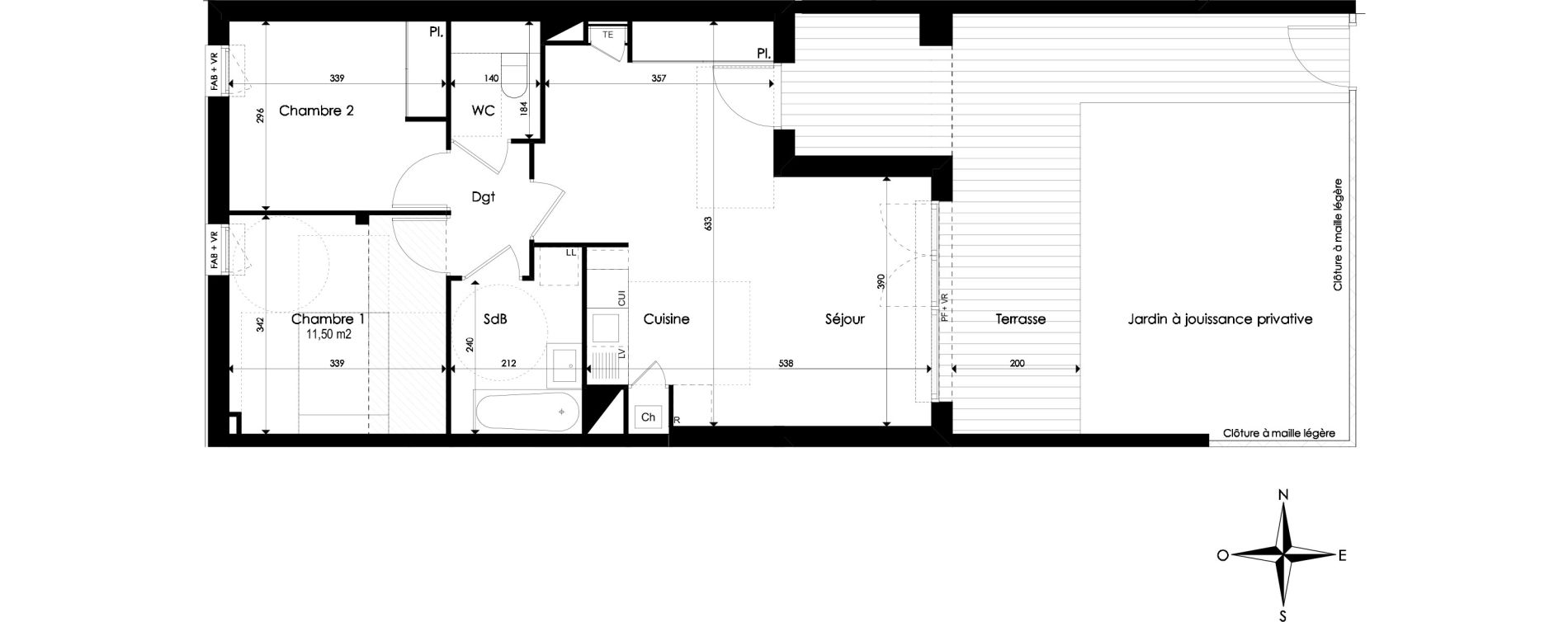 Appartement T3 de 61,61 m2 &agrave; Pibrac Centre