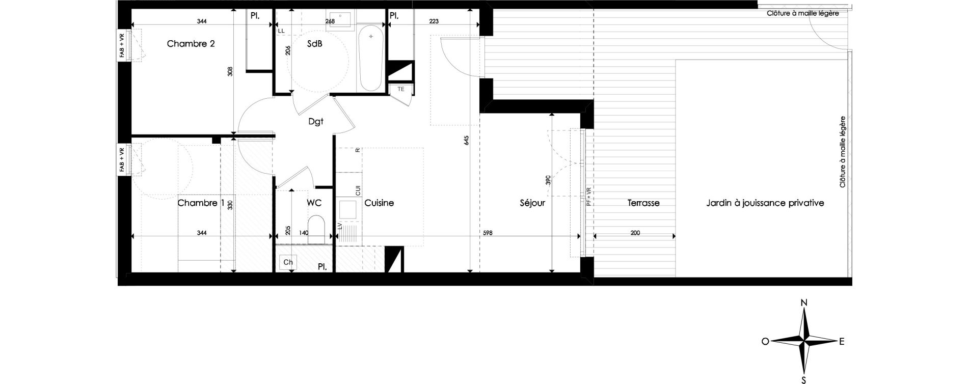 Appartement T3 de 62,05 m2 &agrave; Pibrac Centre