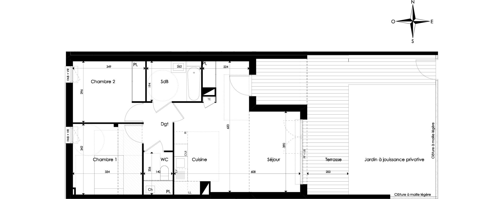 Appartement T3 de 61,86 m2 &agrave; Pibrac Centre