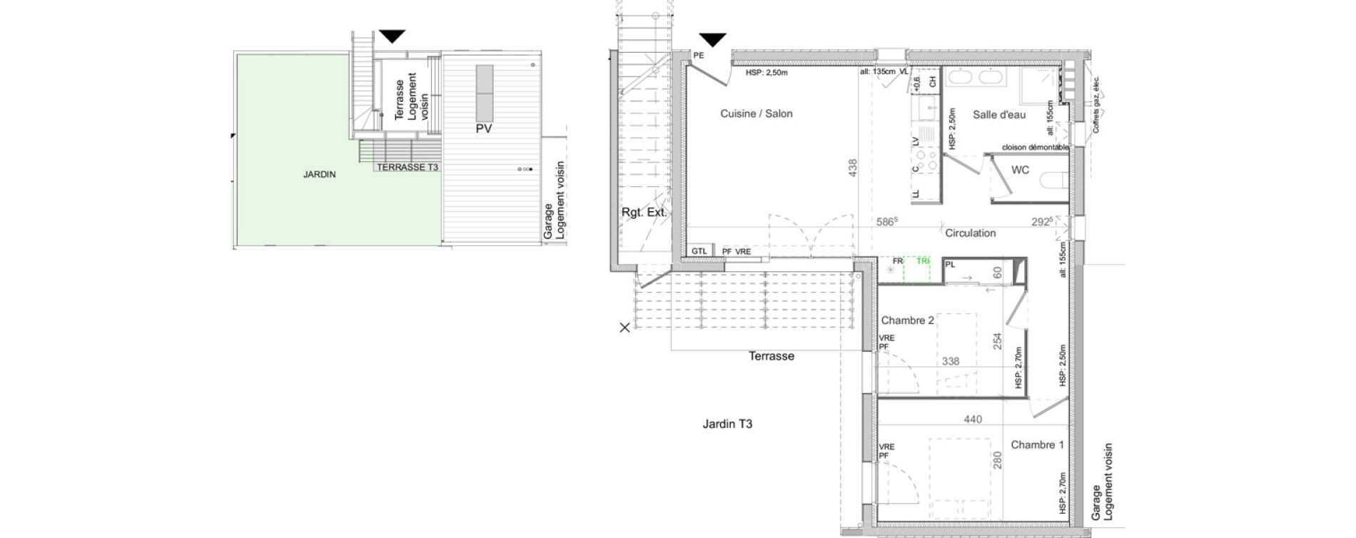 Appartement T3 de 63,26 m2 &agrave; Pibrac Centre