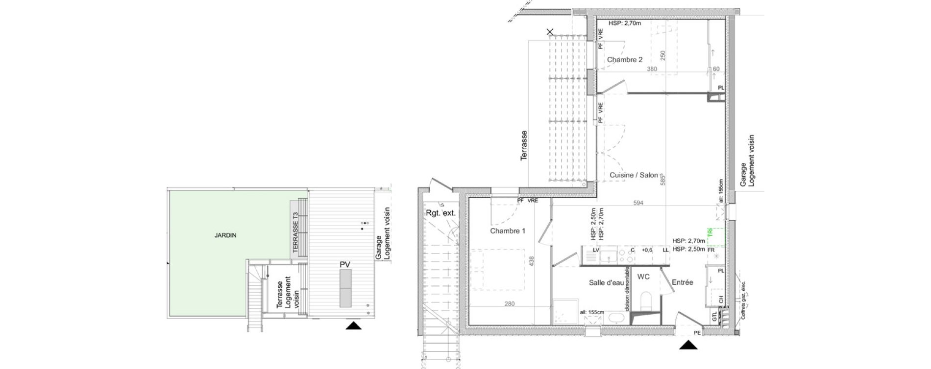 Appartement T3 de 63,32 m2 &agrave; Pibrac Centre