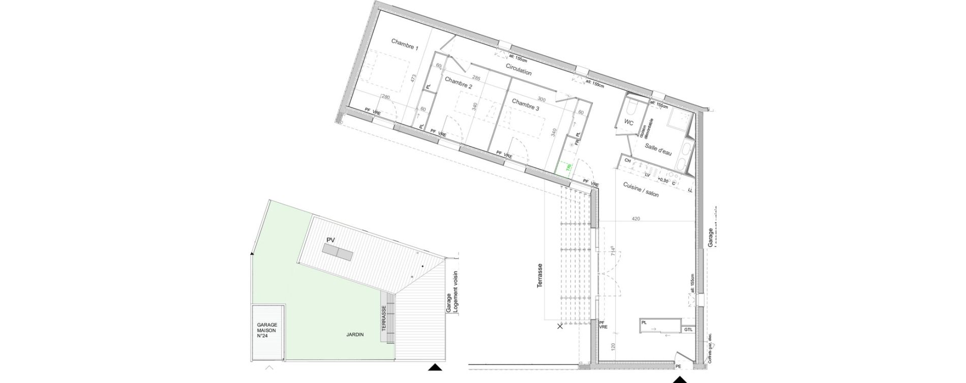 Maison T4 de 92,10 m2 &agrave; Pibrac Centre