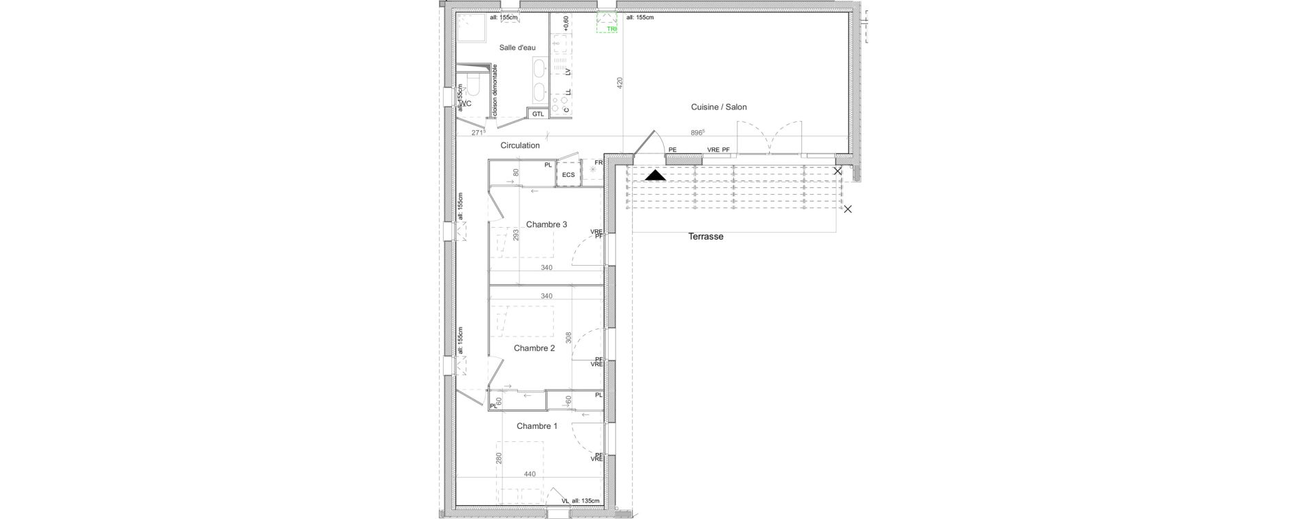 Maison T4 de 93,26 m2 &agrave; Pibrac Centre