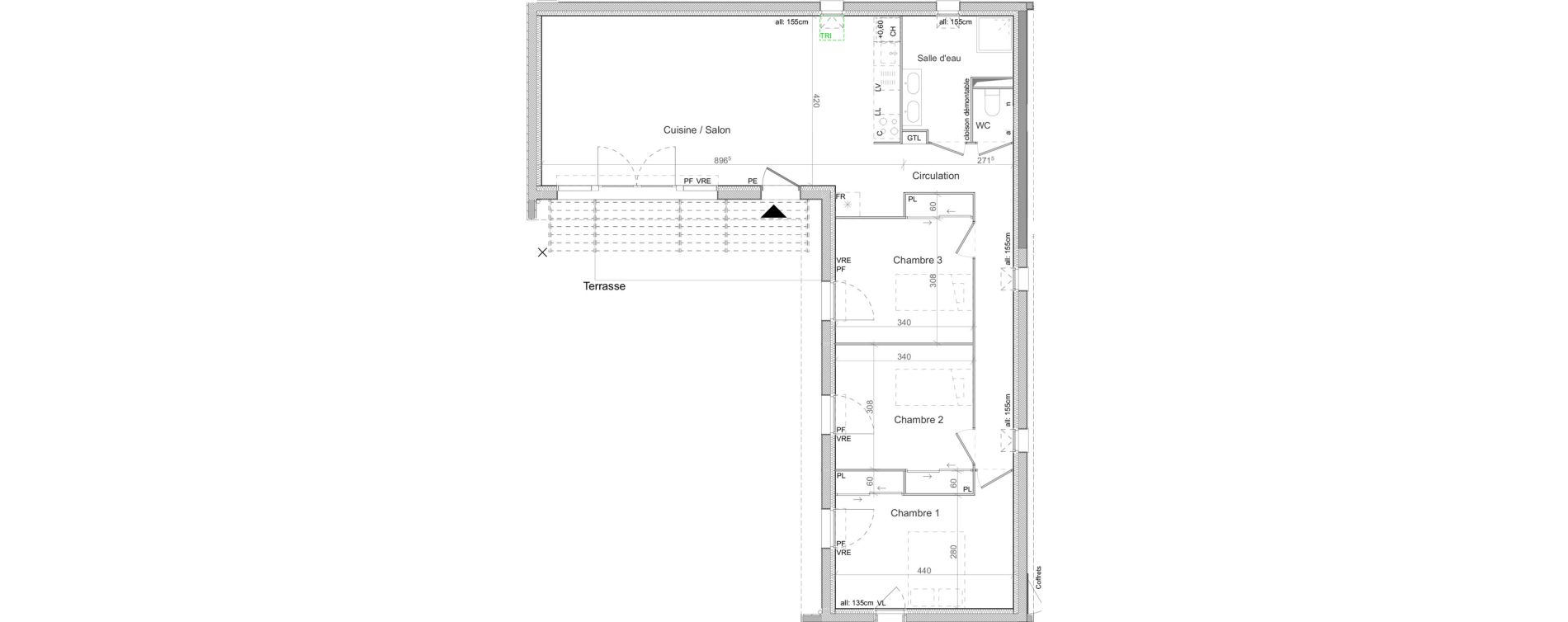 Maison T4 de 93,26 m2 &agrave; Pibrac Centre