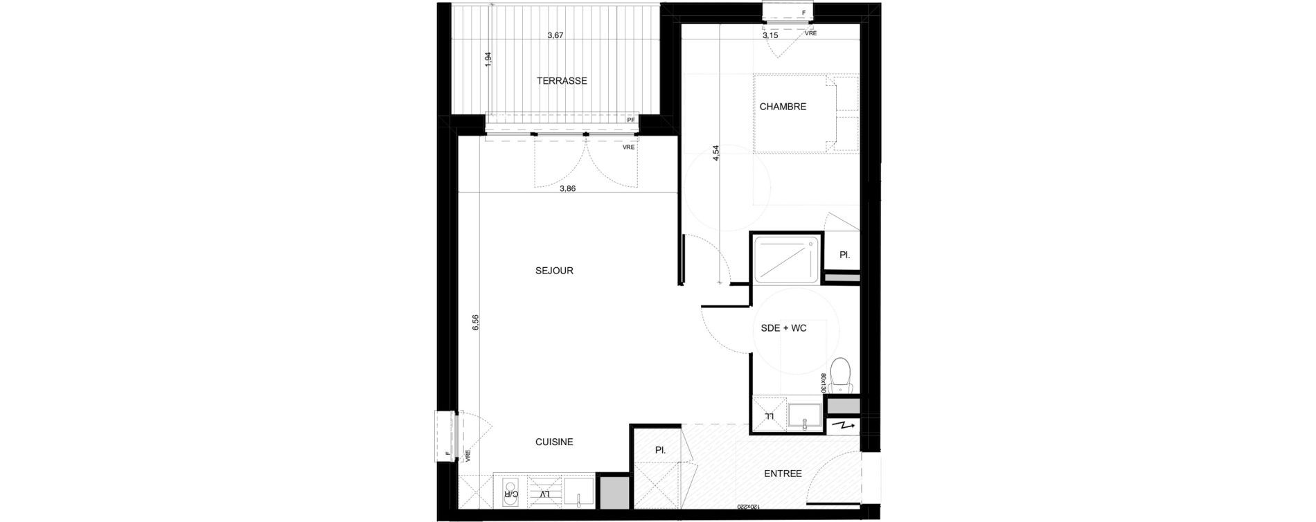 Appartement T2 de 50,92 m2 &agrave; Pibrac Escalette
