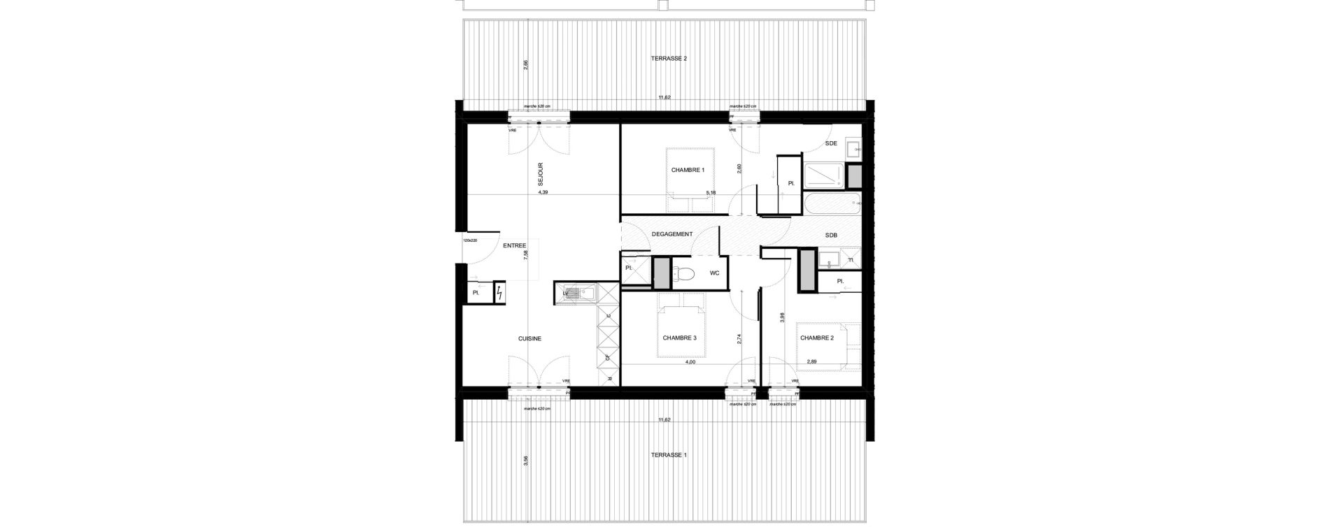 Appartement T3 de 82,74 m2 &agrave; Pibrac Escalette