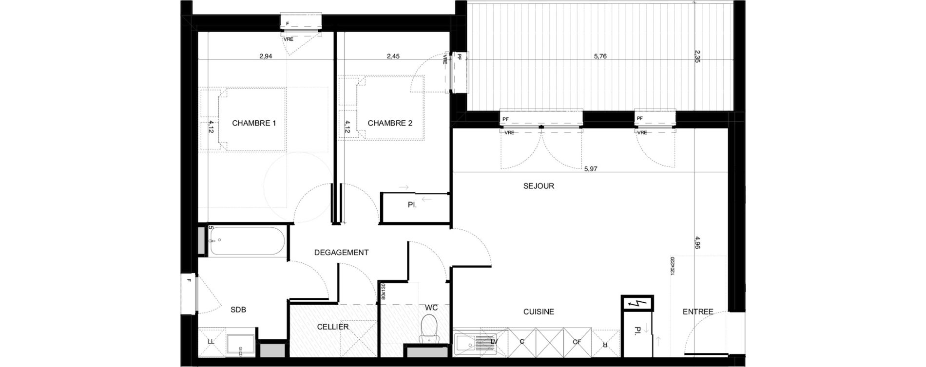 Appartement T3 de 65,85 m2 &agrave; Pibrac Escalette
