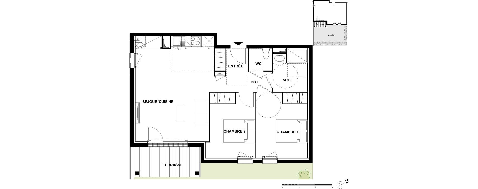 Appartement T3 de 65,50 m2 &agrave; Pibrac Ensaboyo