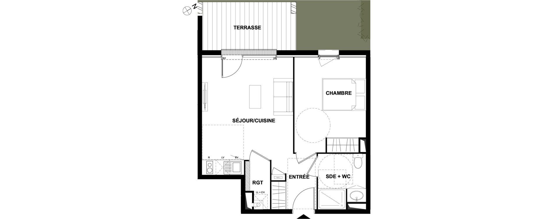 Appartement T2 de 42,49 m2 &agrave; Pibrac Ensaboyo