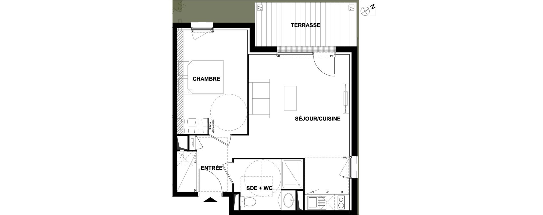 Appartement T2 de 44,11 m2 &agrave; Pibrac Ensaboyo