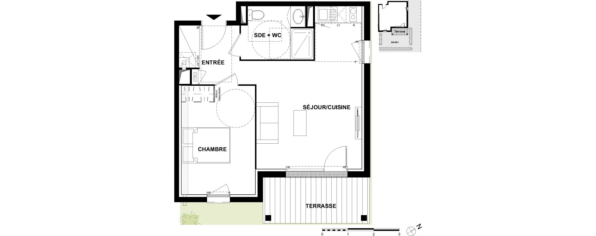 Appartement T2 de 44,32 m2 &agrave; Pibrac Ensaboyo