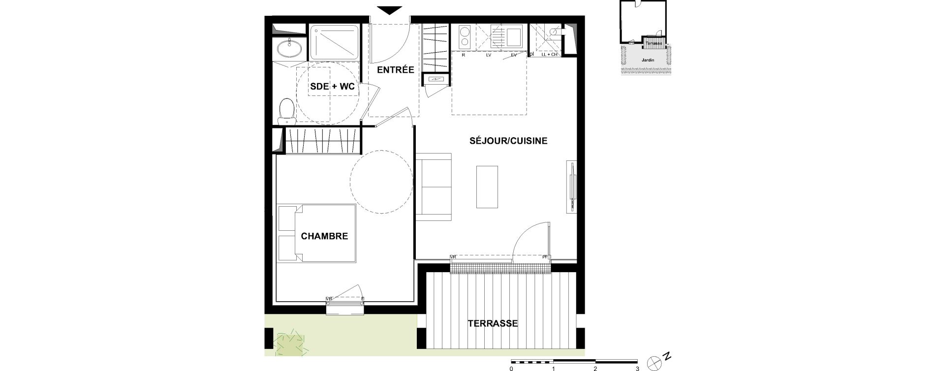 Appartement T2 de 42,05 m2 &agrave; Pibrac Ensaboyo