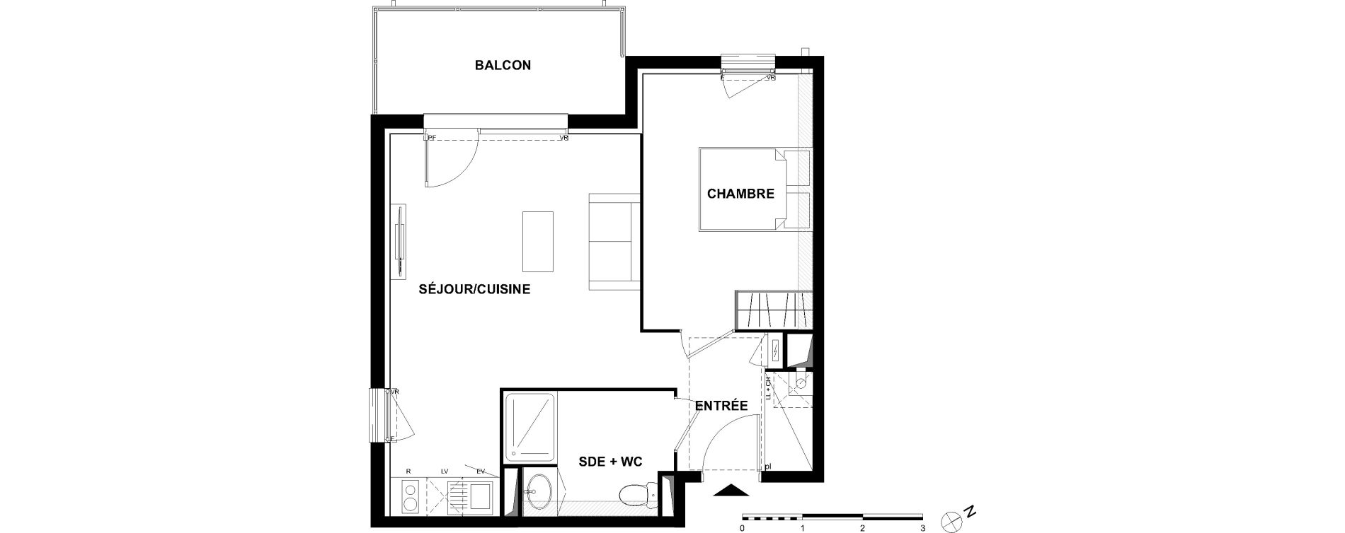 Appartement T2 de 44,04 m2 &agrave; Pibrac Ensaboyo