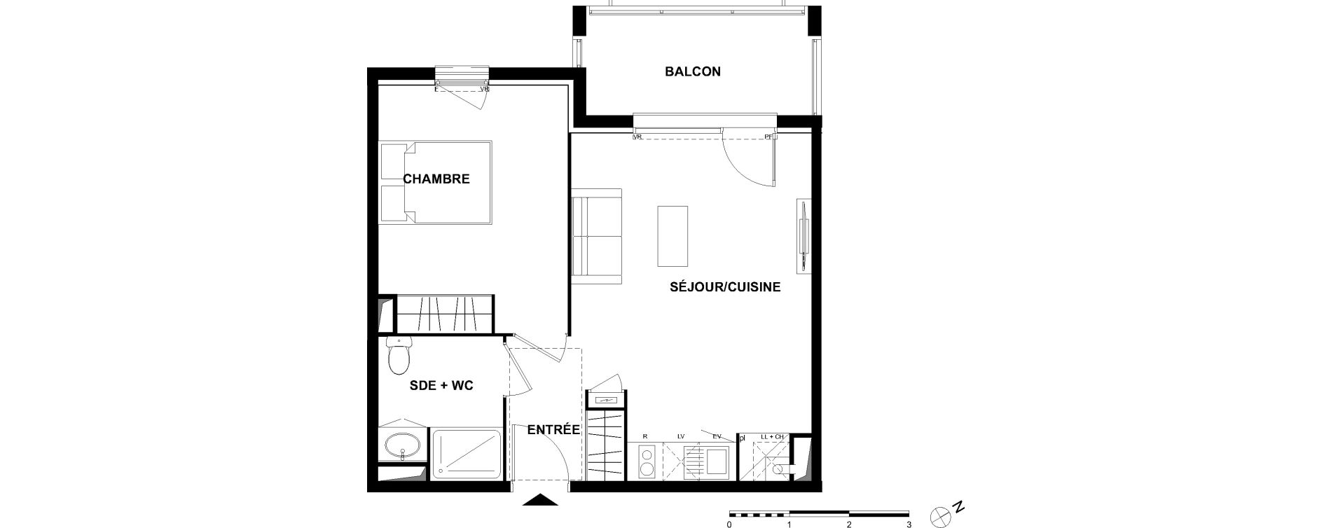 Appartement T2 de 42,96 m2 &agrave; Pibrac Ensaboyo
