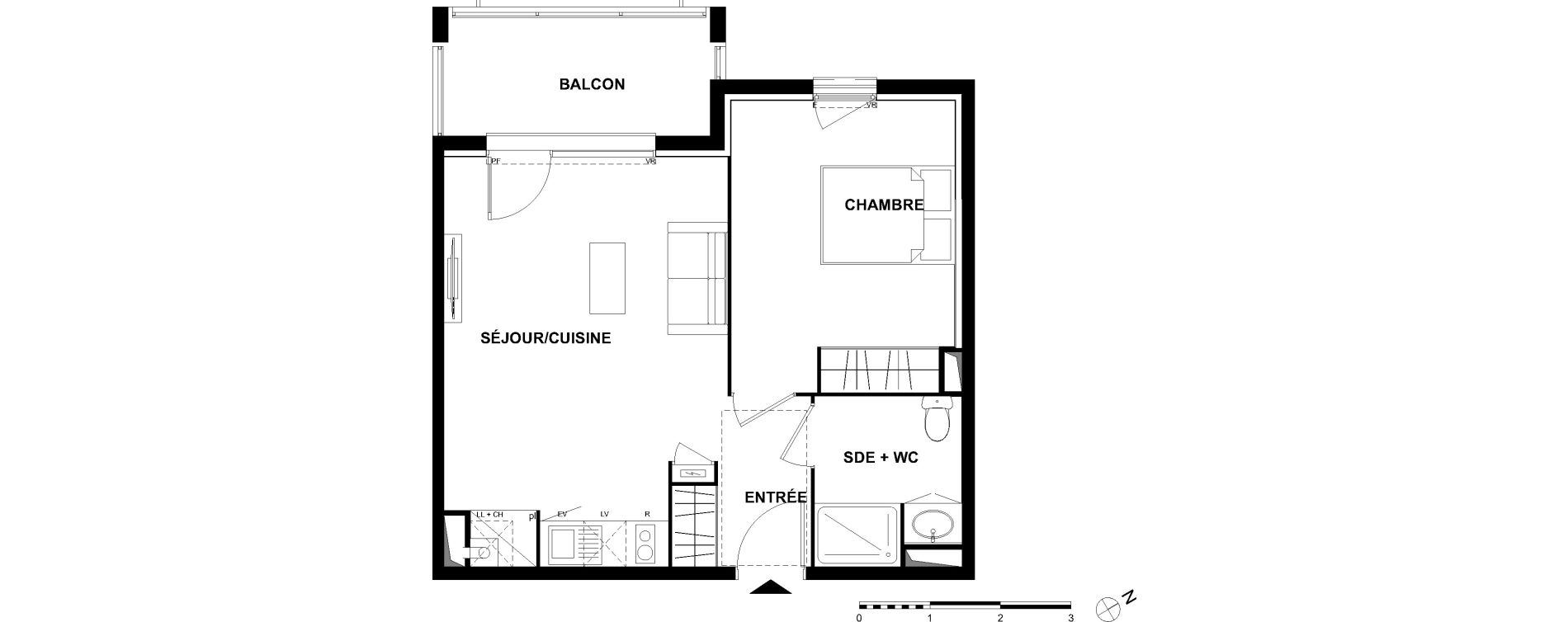 Appartement T2 de 43,28 m2 &agrave; Pibrac Ensaboyo