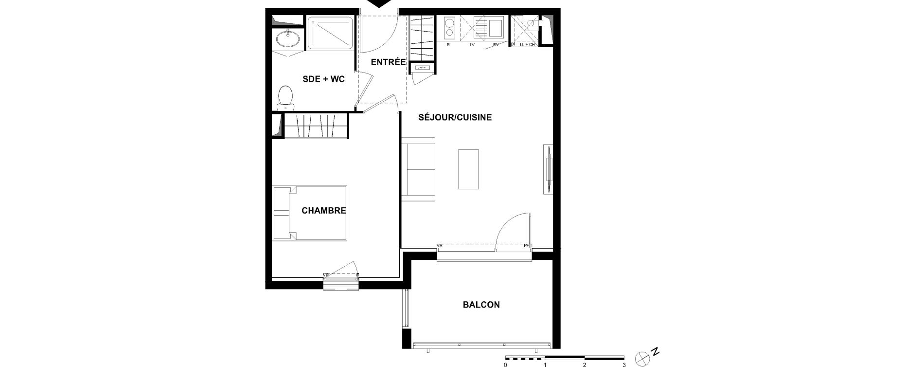 Appartement T2 de 42,47 m2 &agrave; Pibrac Ensaboyo