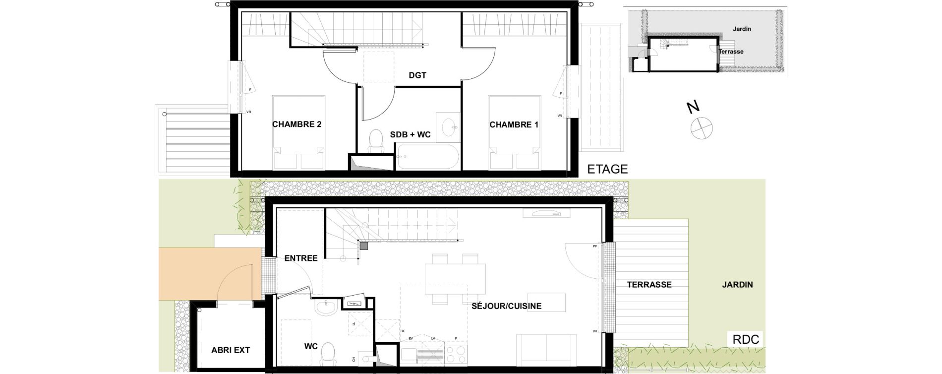 Villa T3 de 64,63 m2 &agrave; Pibrac Ensaboyo