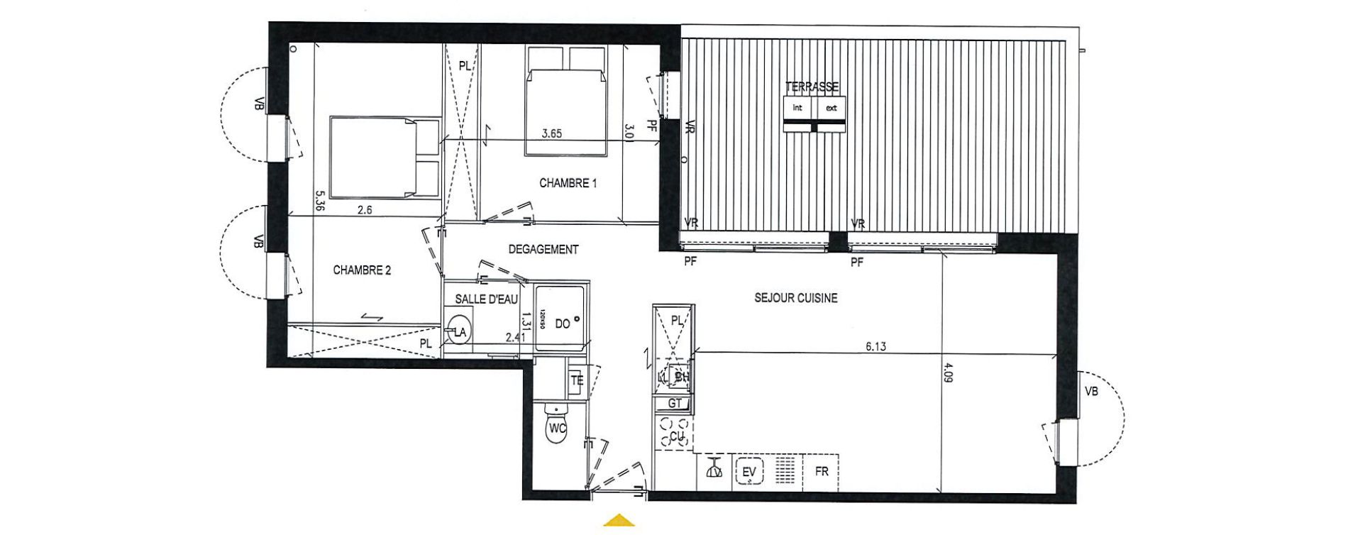 Appartement T3 de 64,20 m2 &agrave; Pibrac Centre