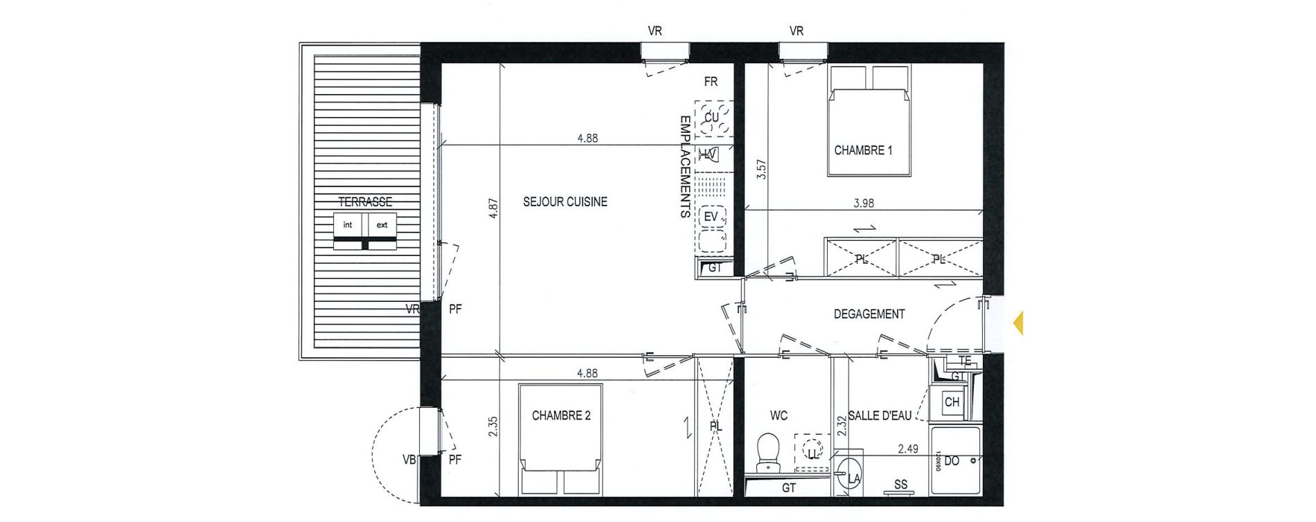 Appartement T3 de 62,40 m2 &agrave; Pibrac Centre