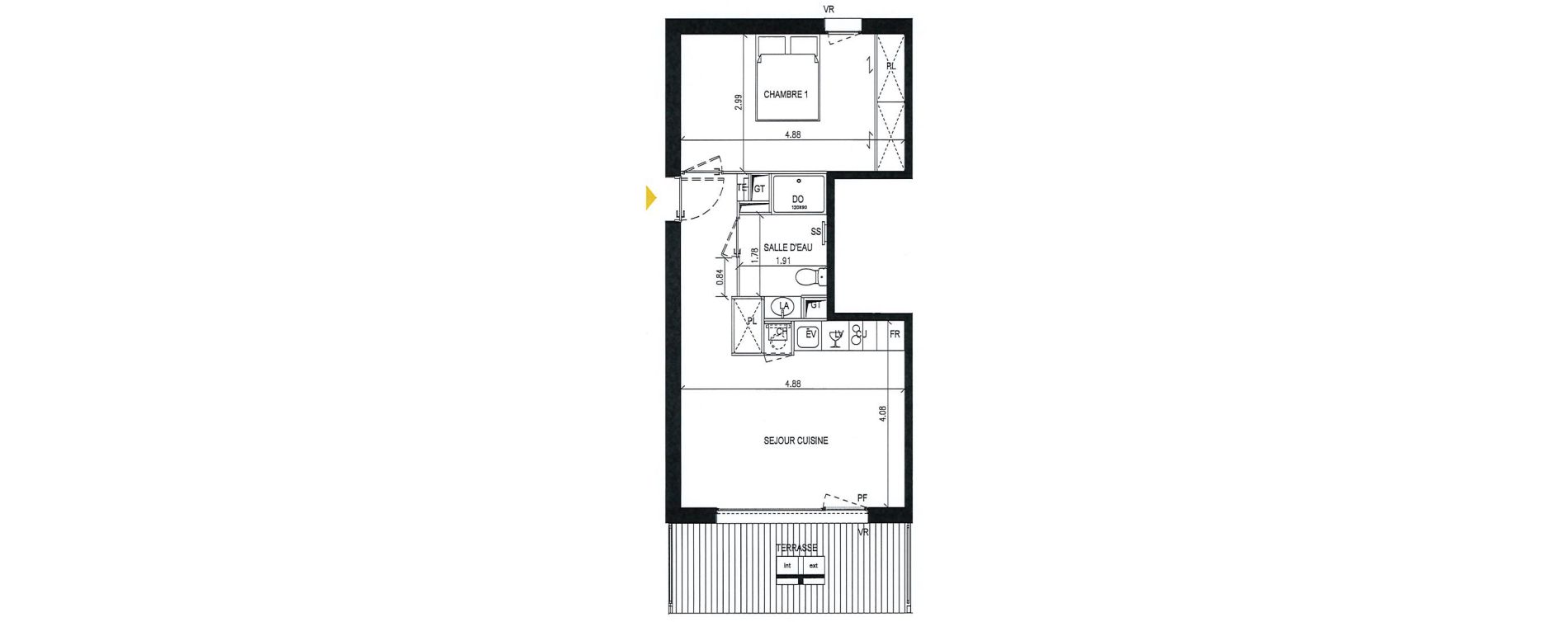 Appartement T2 de 43,70 m2 &agrave; Pibrac Centre