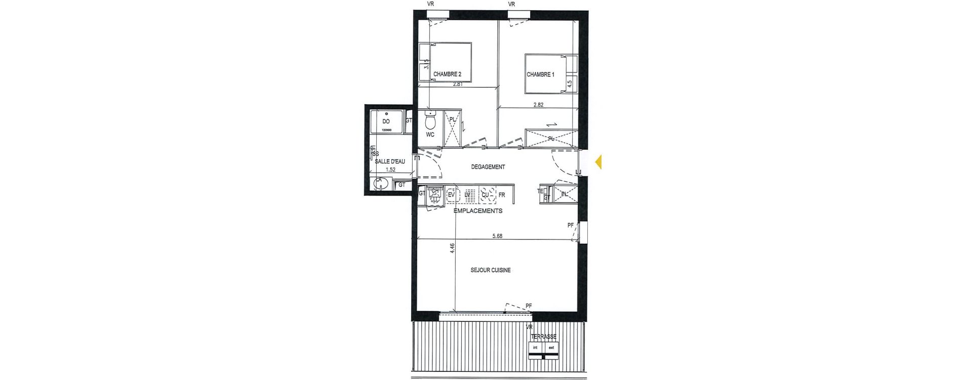 Appartement T3 de 61,10 m2 &agrave; Pibrac Centre