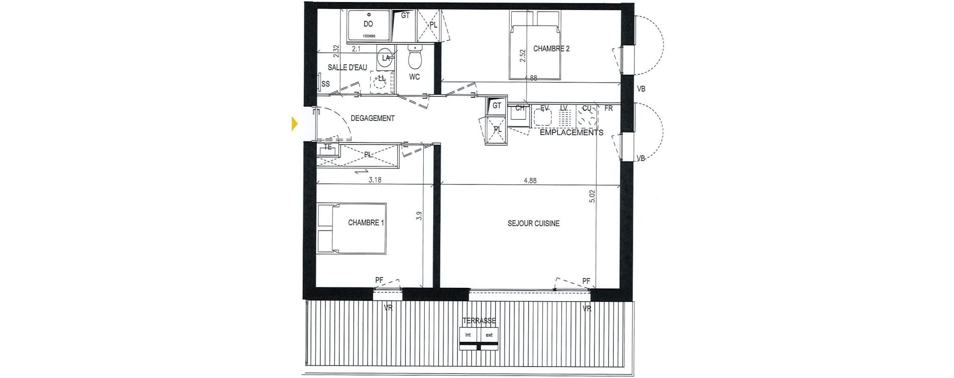 Appartement T3 de 59,60 m2 &agrave; Pibrac Centre