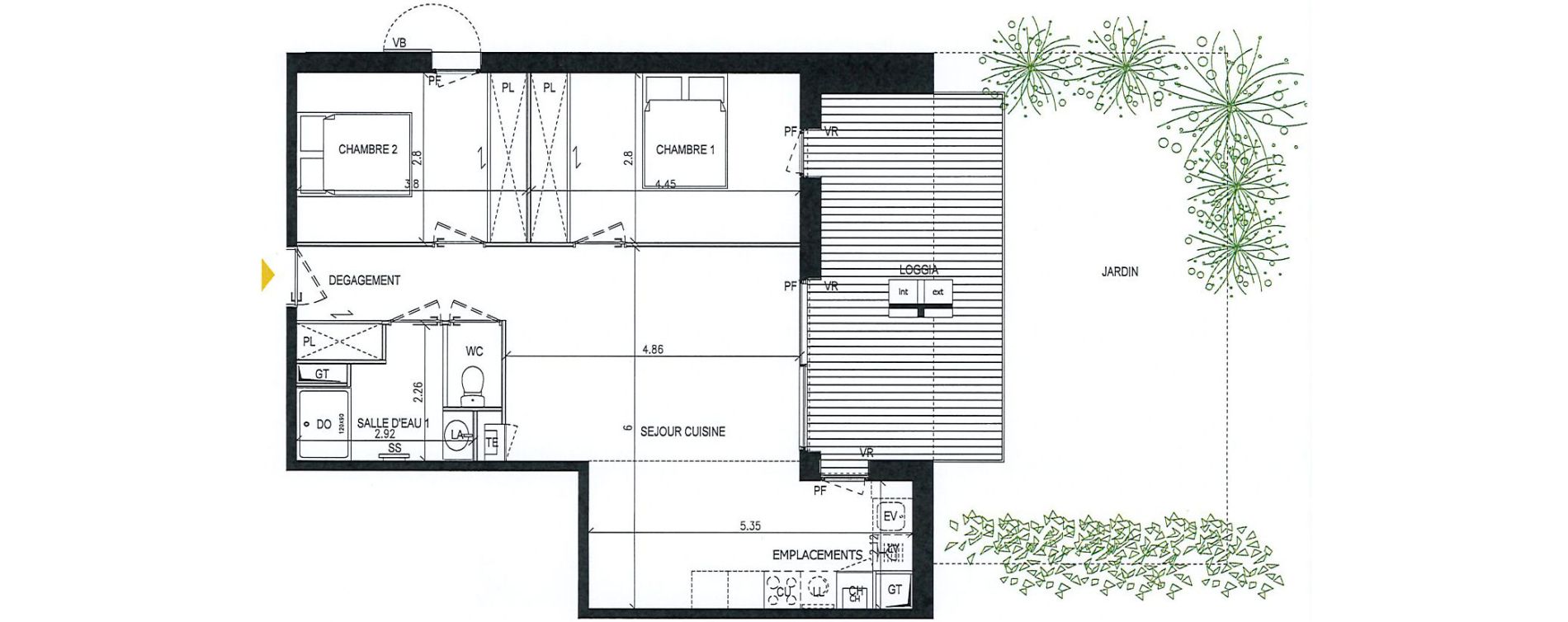 Appartement T3 de 62,50 m2 &agrave; Pibrac Centre