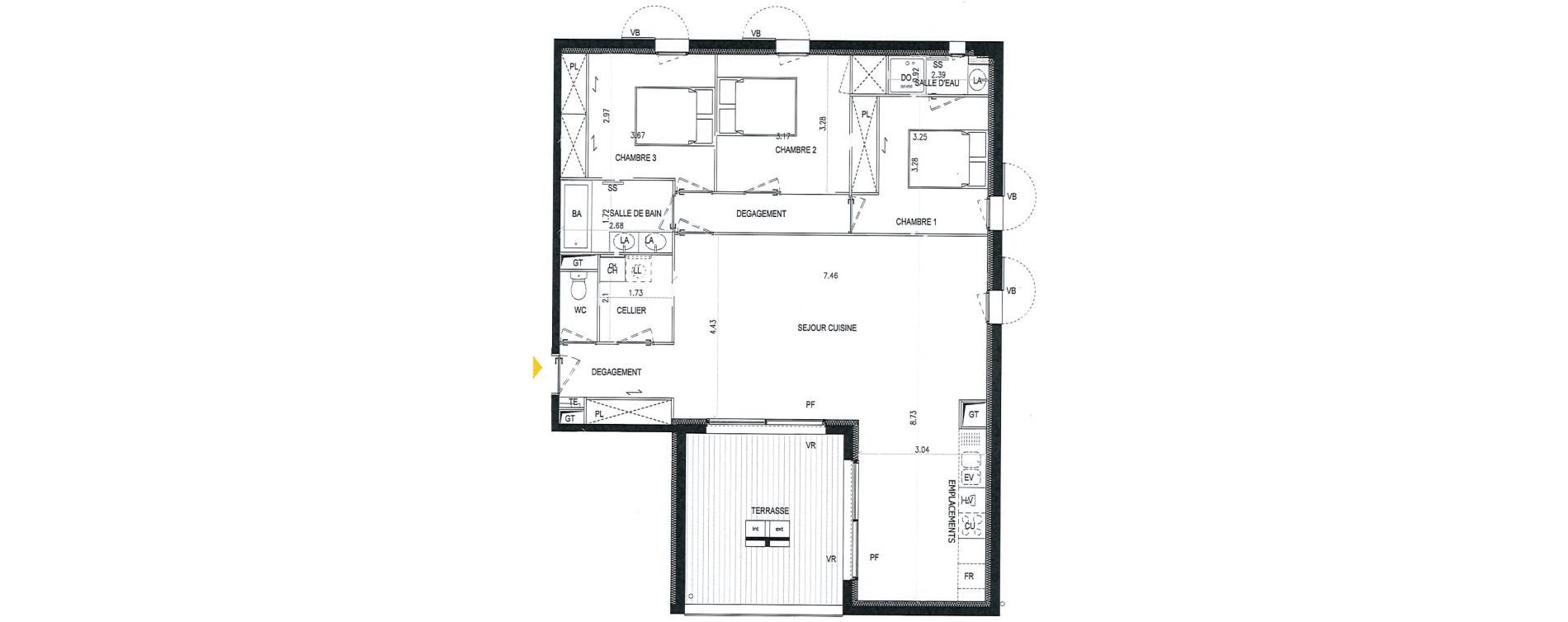 Appartement T4 de 99,30 m2 &agrave; Pibrac Centre