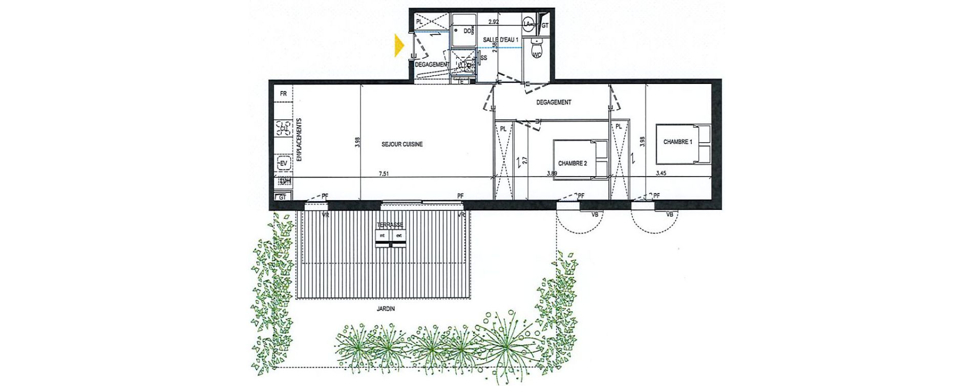 Appartement T3 de 69,20 m2 &agrave; Pibrac Centre