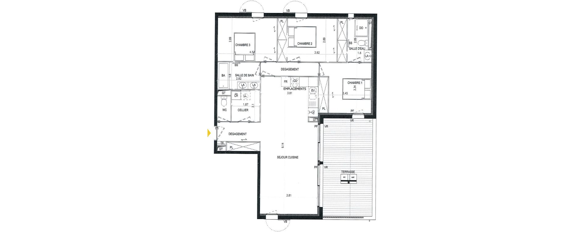 Appartement T4 de 93,70 m2 &agrave; Pibrac Centre