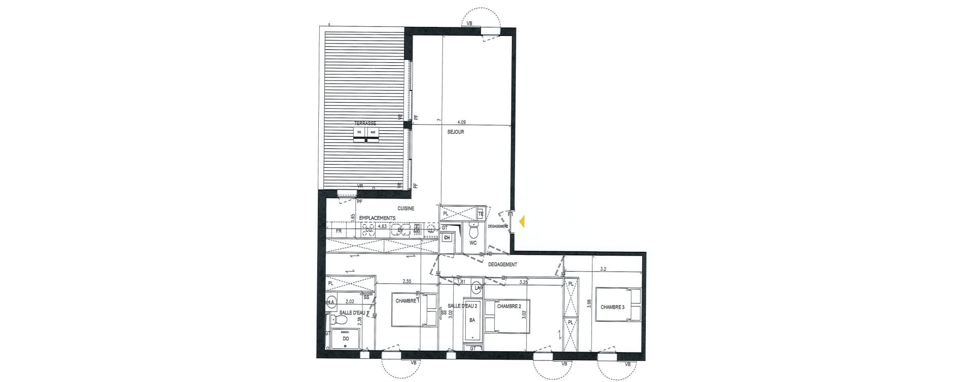Appartement T4 de 93,90 m2 &agrave; Pibrac Centre