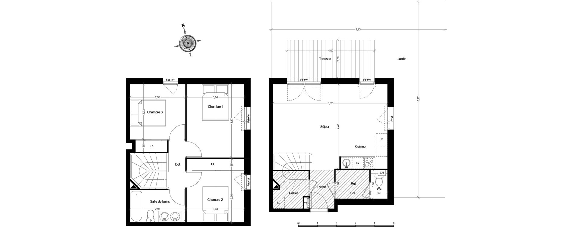 Duplex T4 de 73,56 m2 &agrave; Pibrac Centre