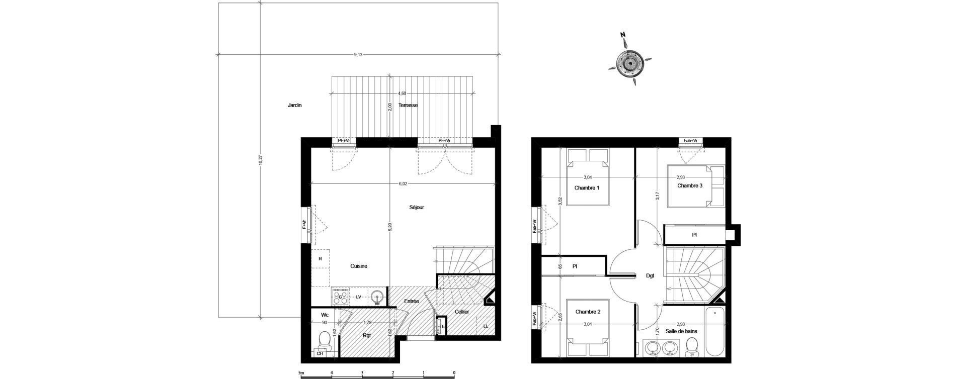 Duplex T4 de 72,36 m2 &agrave; Pibrac Centre
