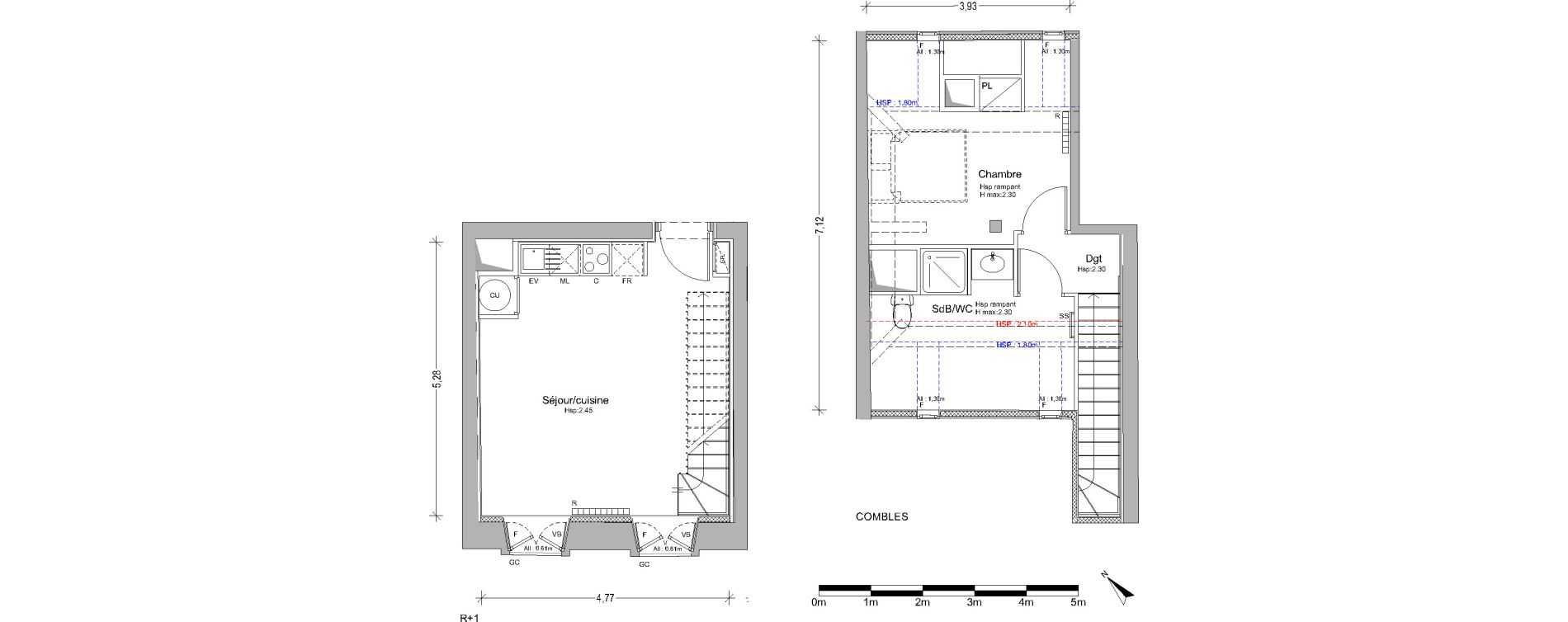 Duplex T2 de 38,81 m2 &agrave; Pin-Balma Centre