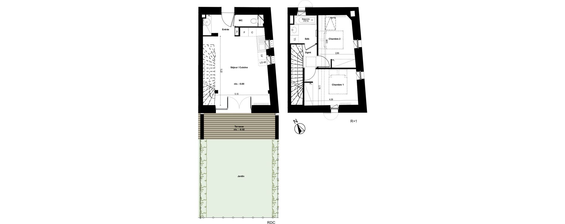 Appartement T3 de 56,77 m2 &agrave; Pin-Balma Centre