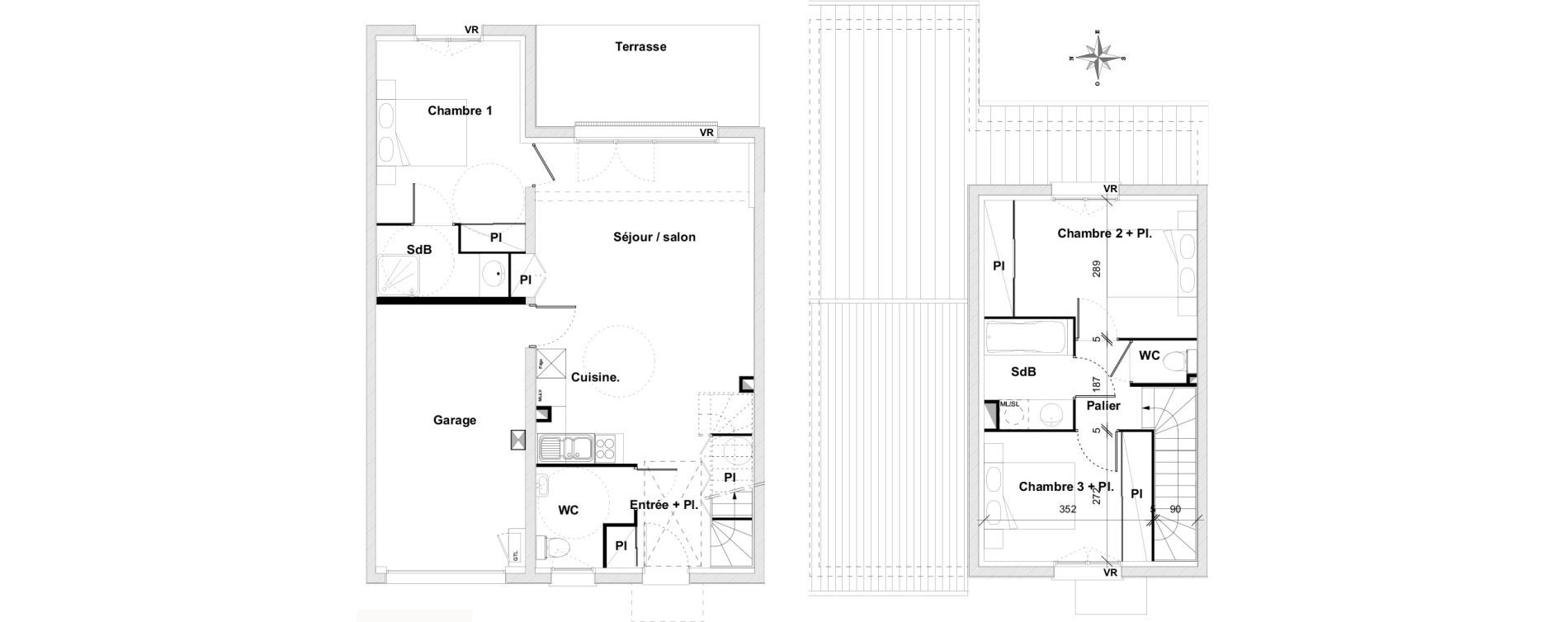 Maison T4 de 83,55 m2 &agrave; Pins-Justaret Centre