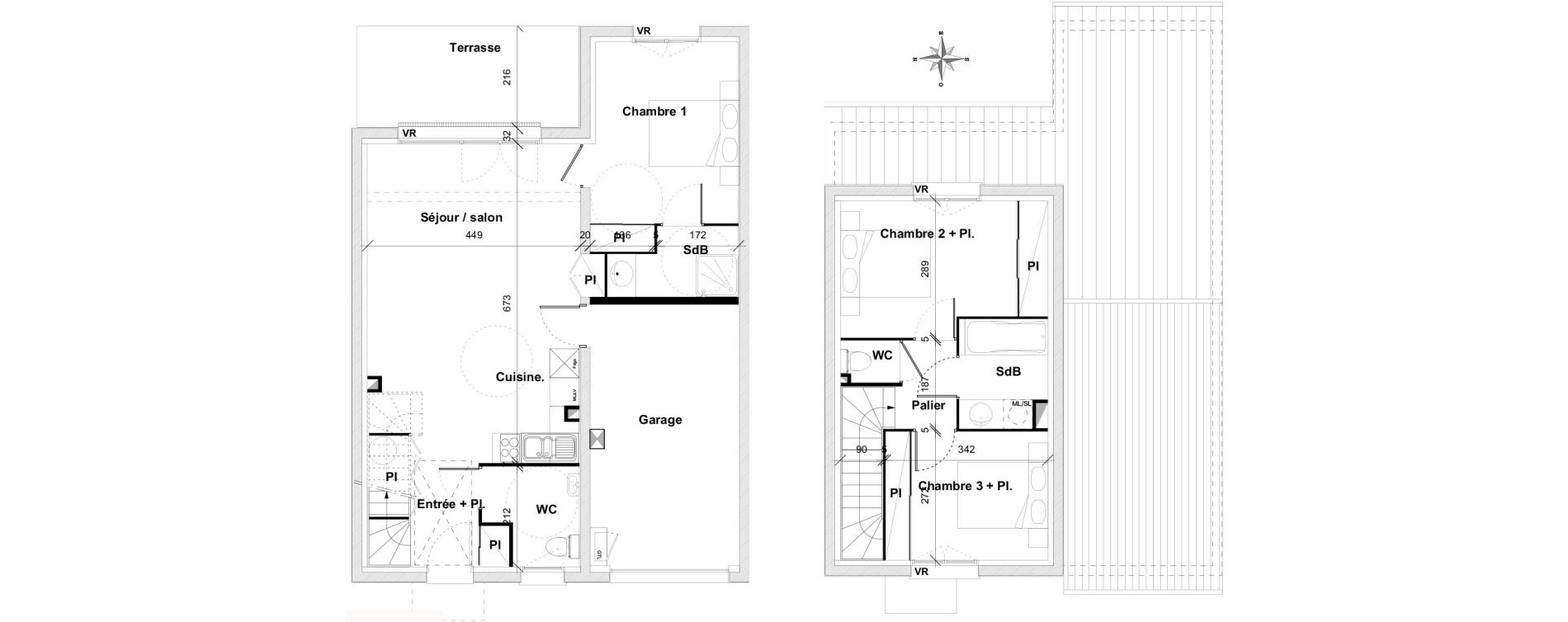 Maison T4 de 82,06 m2 &agrave; Pins-Justaret Centre