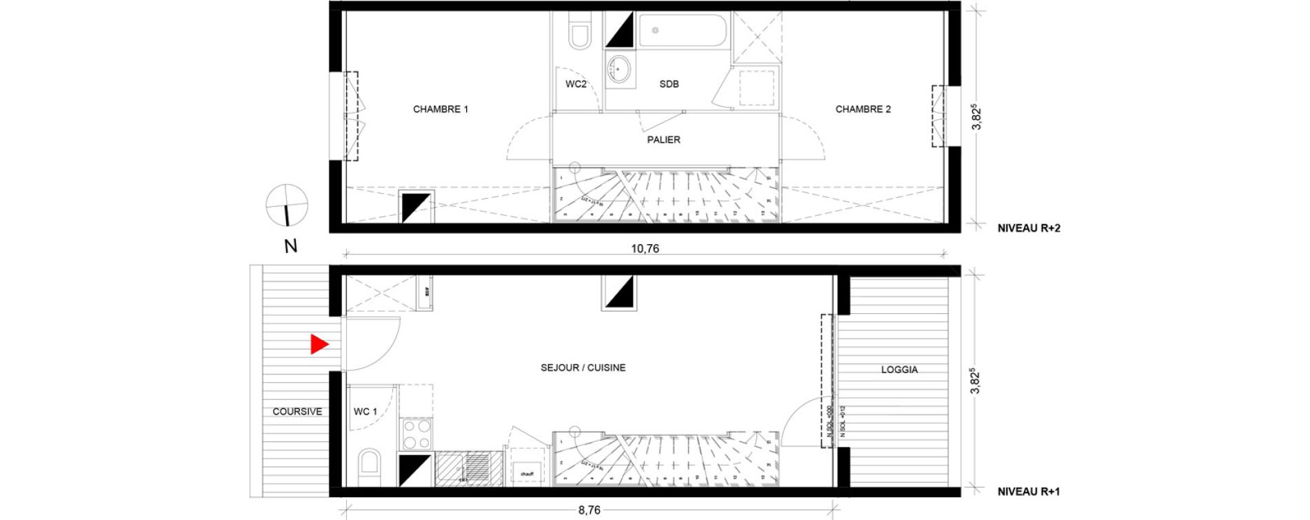 Appartement T3 de 65,23 m2 &agrave; Pins-Justaret Centre