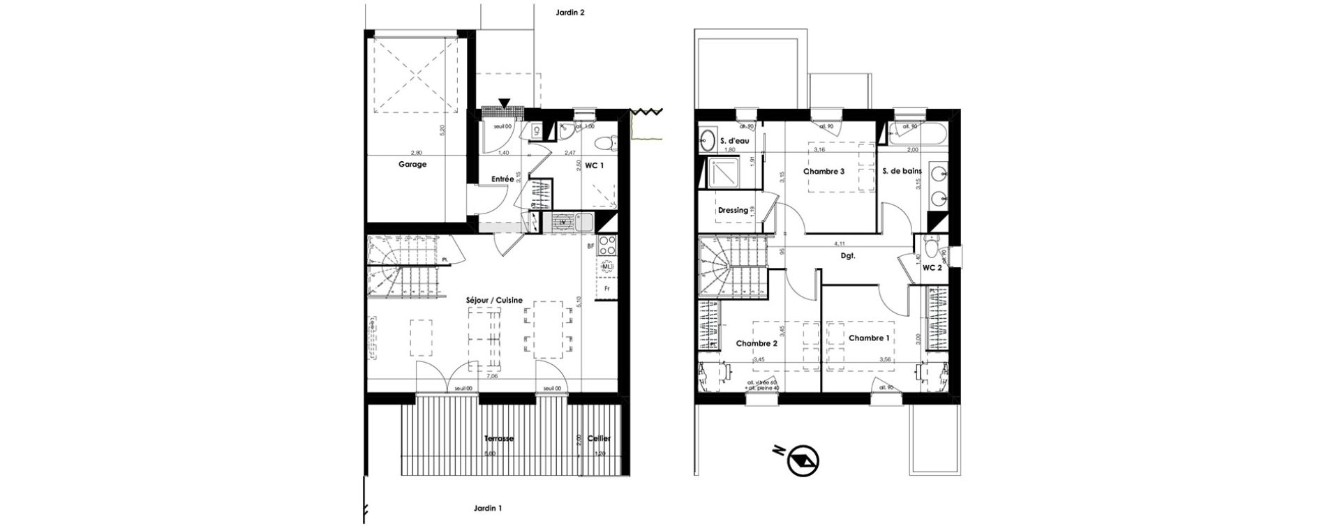Villa T4 de 88,33 m2 &agrave; Plaisance-Du-Touch Centre