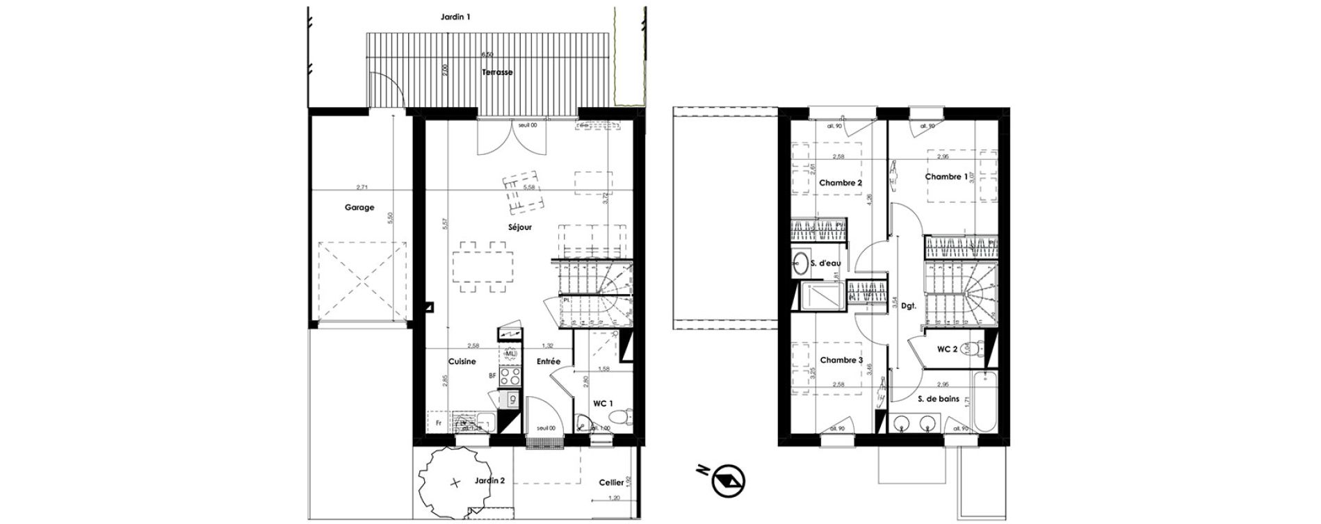 Villa T4 de 84,11 m2 &agrave; Plaisance-Du-Touch Centre