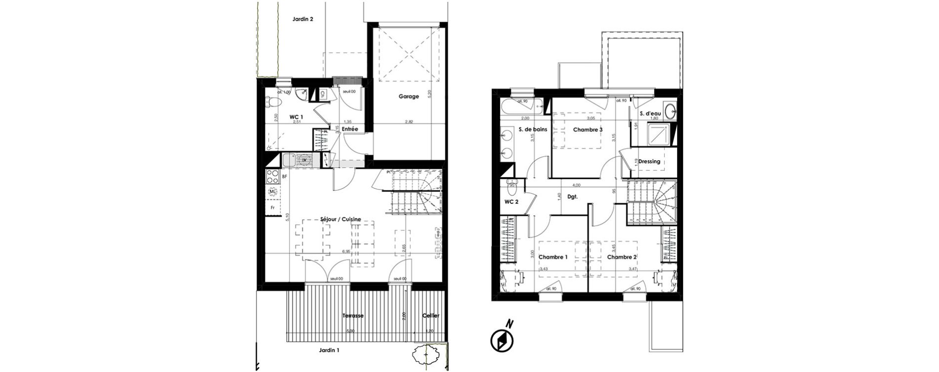 Villa T4 de 86,93 m2 &agrave; Plaisance-Du-Touch Centre