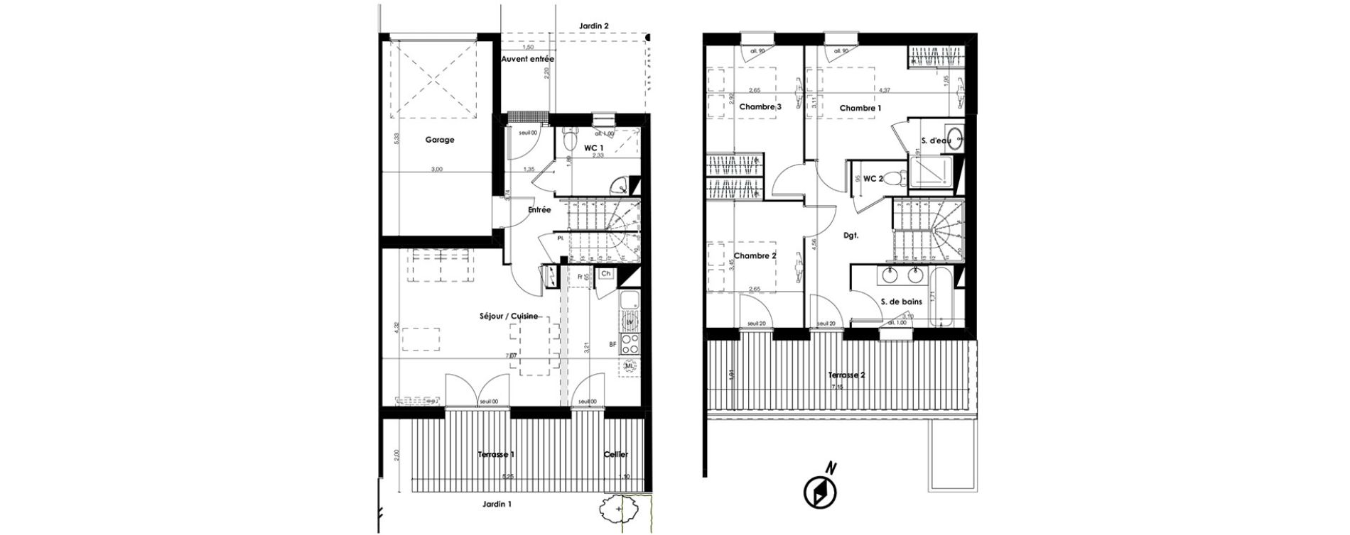 Villa T4 de 87,85 m2 &agrave; Plaisance-Du-Touch Centre