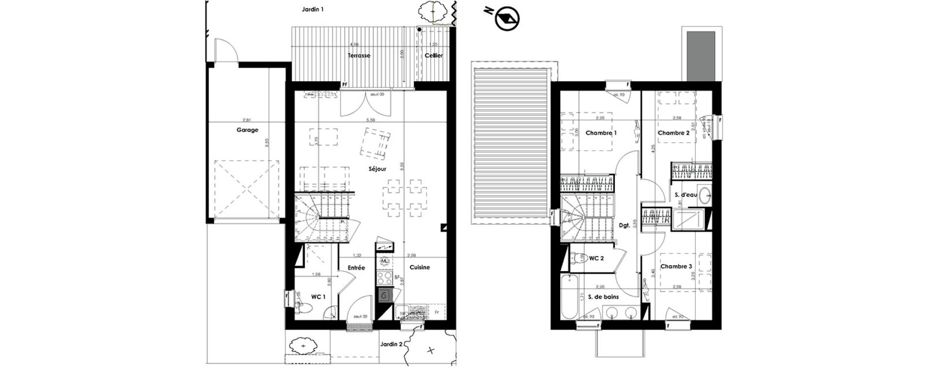 Villa T4 de 84,10 m2 &agrave; Plaisance-Du-Touch Centre