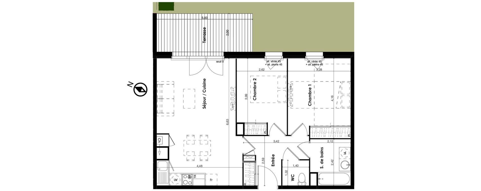 Appartement T3 de 64,64 m2 &agrave; Plaisance-Du-Touch Centre