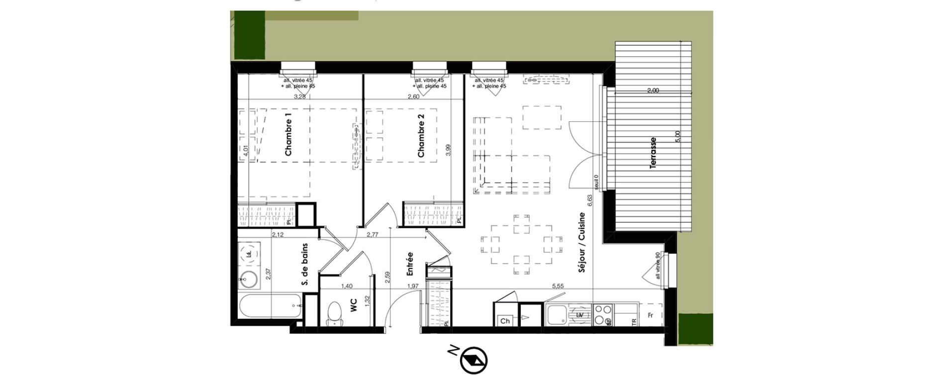 Appartement T3 de 64,08 m2 &agrave; Plaisance-Du-Touch Centre