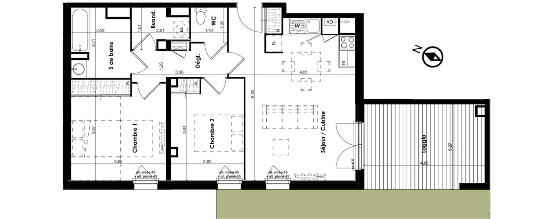 Appartement T3 de 67,22 m2 &agrave; Plaisance-Du-Touch Centre