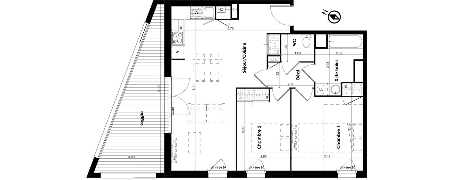 Appartement T3 de 67,26 m2 &agrave; Plaisance-Du-Touch Centre