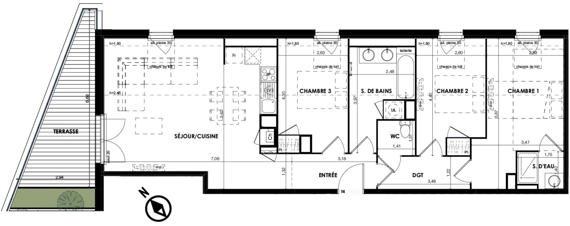 Appartement T4 de 85,95 m2 &agrave; Plaisance-Du-Touch Centre